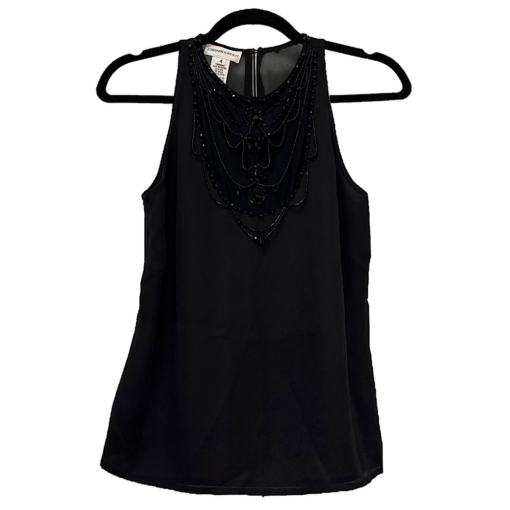 Jones New York Suit beaded formal sleeveless top size 4